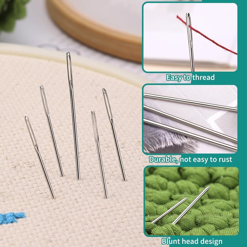 Bupete Large Eye Blunt Needles, 5 Sizes Sewing Needles, Metal Yarn Needles, Embroidery Needles for Hand Sewing for Knitting Sewing Crochet - Image 4